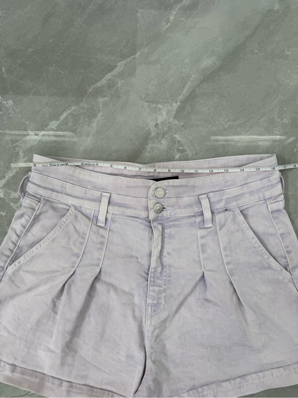 Women’s Veronica Beard Jaylen High Rise Notch Pleated Denim Shorts Size 31 / 12 - Picture 14 of 16